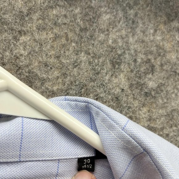 Hugo Boss Shirt Men 39 Blue Casual Button Down Outdoors Dress Slim Fit Check - Picture 7 of 12